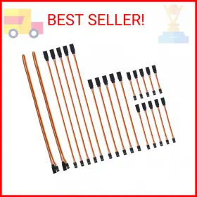Aediko 445011213231 22pcs 3pin Servo Extension Cable Cord Male To Female Wire Connectors 5 Ty