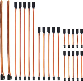 Aediko 705353432316 22pcs 3pin Servo Extension Cable Cord Male To Female Wire Connectors 5 Types