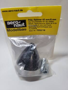 Aero-naut 012230075815 Aero-naut Precision Spinner 42mm - 6.0mm Shaft Aeronaut # 7252/16