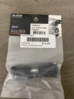 H60109t Align 3d T-rex 600 Tail Rotor Hub With Grips