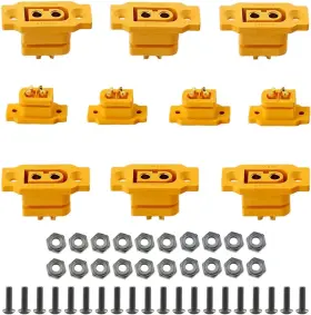 Xt60e-f Amass 721618823583 10 Pcs Mountable Xt60e Female Plug Connector With Screws For Rc Dr
