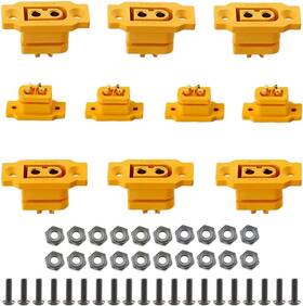 Amass 726084758773 10 Pcs Xt60e-f Mountable Xt60e Female Plug Connector With Screws For Rc