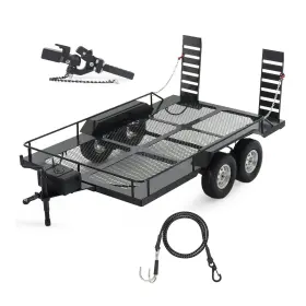 Amk-110trailer03 Amk Metal Builder Kit 1/10 Rc Trailer With Hitch Mount Receiver And Hauling Ropes F