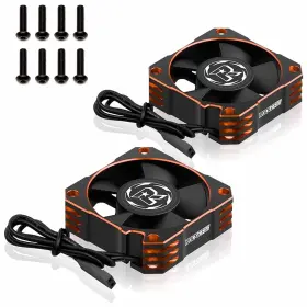 Fan-03-6 Arrarown 2 Pack Rc Motor Cooling Fan Heatsink 35mm 21000rpm 2pack Orange Black