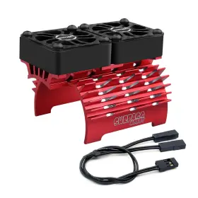 Fan-06 Arrarown Rc Car Motor Heatsink Twin 30mm Cooling Fans Red Metal 40-42mm Motors