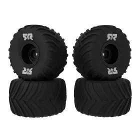 Ara-3115 Arrma Dboots Chevron Mt Tire Set Glued Black 2 Pairs - Grom