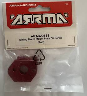 Arrma Ara320538 Medium Sliding Motor Mount Plate For 50 Series Motors Red Anodized