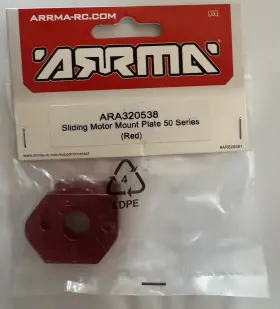 Ara320538 Arrma Medium Sliding Motor Mount Plate For 50 Series Motors Red Anodized