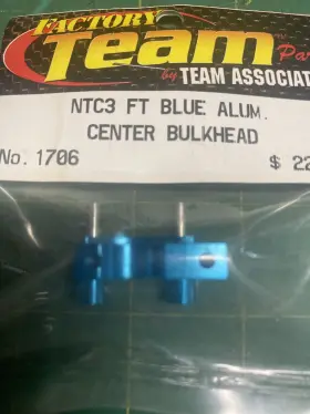 Ntc3 Associated 1706 Nice Vintage Rc Ft Blue Aluminum Center Bulkhead No