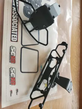 21346 Associated Used Sc18 Front/ Rear Bumpers With Mounts. Also Oem Decals Nos