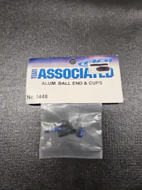 4448 Associated Vintage Rc Ball Ends Aluminum And Cups Plastic 2 Black Blue