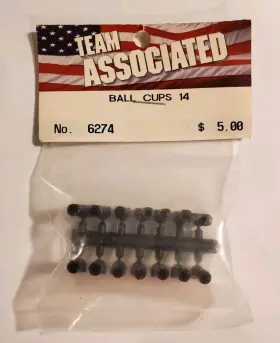 6274 Associated Vintage Team Ball Cups Plastic Black 14