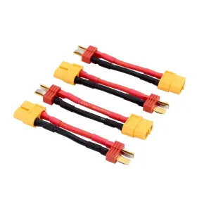 Xt60 Bdhi 713721104888 4pcs T-plug Male To Female Connector Lead Adapter Cable 14awg 5cm For Rc