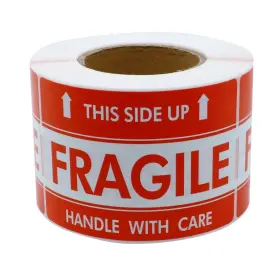 Besteck 680017662387 3 Inch X 5 Handle With Care This Side Up Fragile Stickers Adhesive Label 500 Per
