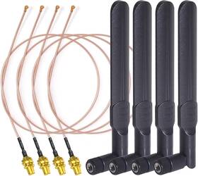Bingfu 00481 Dual Band Wifi 2.4ghz 5ghz 5.8ghz 8dbi Rp-sma 4-pack And Mini Pcie Cable