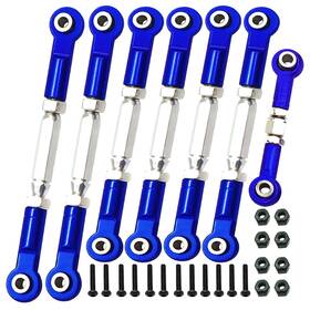 Binghfobbyhuo B09g9q8jt8 Adjustable Stainless Steel Turnbuckles Set/camber Links With Rod Navy Blue