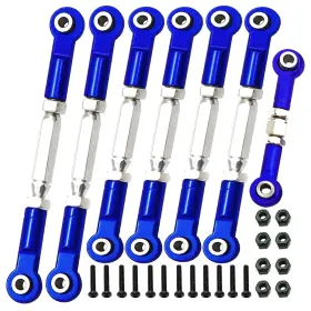 B09g9q8jt8 Binghfobbyhuo Adjustable Stainless Steel Turnbuckles Set/camber Links With Rod Navy Blue