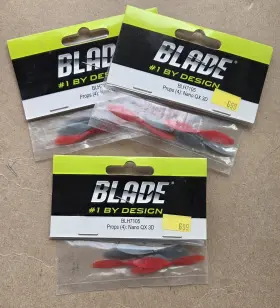 Blh7105 Blade Lot Of 3 Red/gray Propellers 4 Nano Qx 3d Quadcopter