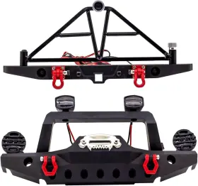 Brand Stepok 694847181956 Rc Crawler Car Front Rear Bumper Metal With Led Lights For