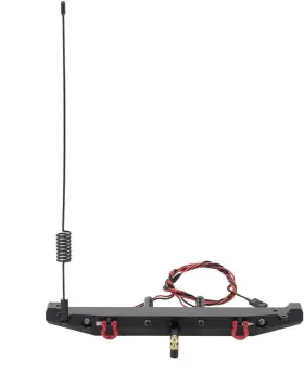 Dym7601819000454sc Branded Rc Car Metal Rear Bumper With 2 Led Light Antenna Tail Hook For Black
