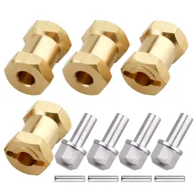 U5c0339-343 Crazyhobby 4pcs Brass Rc 12mm Wheel Hubs Extensions Spacers Hex Drive A