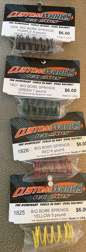 Custom Works Csw1825 Big Bore Shock Spring 2 5lb/yellow Red Green And Purple