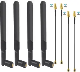 8dbi Dorhea 687117724878 4pcs Wifi Antenna Rp-sma Male Wireless Network 2.4ghz 5.8ghz Dual