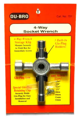Du-bro 011859007010 Standard 4-way Socket Wrench Cat. # 701