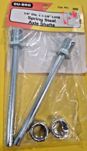 Dubro 011859002503 Du-bro Cat. No. 250 Nip 1/4 Inch Dia X 3 -3/8 Long Spring Steel Axle Shafts