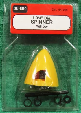 Dubro 011859002695 Du-bro 1-3/4 Inch 44.5 Mm Diameter Yellow Spinner 2-blade Cat. # 269