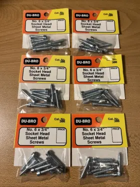 Dubro 011859003869 Du-bro Socket Head Sheet Metal Shcrew 6x3/4 Inch Hex Drive Rc Hardware 386 6 Dubro 011859003869 Du-bro Socket Head Sheet Metal Shcrew 6x3/4 Inch Hex Drive Rc Hardware 386 6