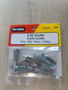 Dubro 011859006044 Du-bro #604 4-40 Solder Kwik-links New. 12/pkg. For .093 Inch Wire Dubro 011859006044 Du-bro #604 4-40 Solder Kwik-links New. 12/pkg. For .093 Inch Wire