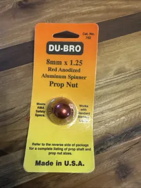 Dubro 011859007621 762 8mm X 1.25 Aluminum Spinner Prop Nut Red New Dubro 011859007621 762 8mm X 1.25 Aluminum Spinner Prop Nut Red New