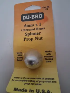 Dubro 011859007706 770 6mm X 1 Chromed Brass Spinner Prop Nut New Dubro 011859007706 770 6mm X 1 Chromed Brass Spinner Prop Nut New
