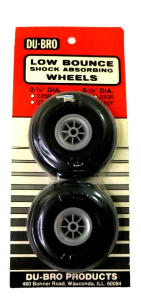 250t Dubro #250t Du-bro Low Bounce Shock Absorbing Wheels No.#250t 2 1/2in R/c New