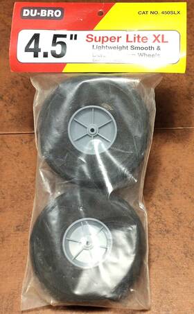 Dubro 450slx Du-bro 4.5 Inch Super Lite Xl Smooth Foam Wheels Package Of 2 Cat. #