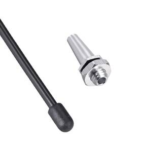 Duefixing 619668261151 5 Pcs 23mm Length Rc Antenna Tube Black With Silver Mount And Cap