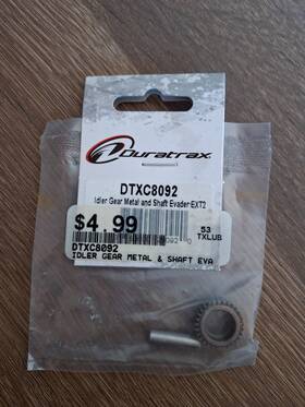 Duratrax Dtxc8092 Metal Idler Gear And Shaft Evader Ext2 Vintage Rc Car New