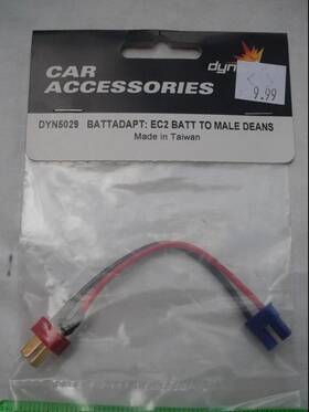 Dynamite Dyn5029 Ec2 Battery To Male Deans Connector Adapter