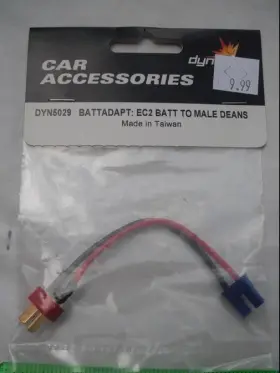 Dyn5029 Dynamite Ec2 Battery To Male Deans Connector Adapter