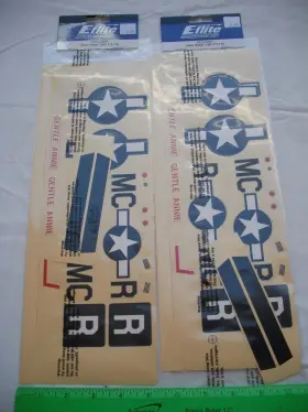 Eflu3307 E-flite Lot Of 2 Decal Sheet Umx P-51 Bl Rc R/c Plane Airplane