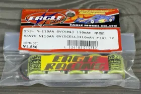 1579-070 Eagle Racing Vintage 6v Flat Battery Pack Sanyo N110aa Cells 110mah