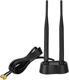 Ewua0231 Eightwood 9dbi Dual Band Wifi Antenna 2.4ghz 5ghz Rp-sma Antennae Black