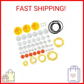 Eudax 756155716890 2mm Hole Plastic Belt Pulley Gears Combination Modulus Package Rubber
