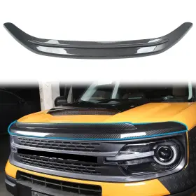 24028 Fancemot Carbon Fiber Hood Bug Deflector Protector Compatible With Ford Bronco Sport 2