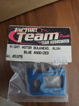 As4537b Fastrax Blue Aluminium Right Motor Bulkhead Associated Rc12 L3 - As 4537b Rc12l3