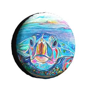 Fatttycy Tcw5nkdkoi 478978682 Colorful Sea Turtle Spare Tire Cover 15 Inch Wheel Protector For Truck Suv Tr