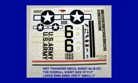 B-201 Finishing Touch Wet-transfer Decals For Mustang And Other Ww-ii Kits New