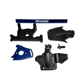 9024-blue Fits Traxxas 7460a Jato 4x4 Vxl Motor Mount And Cover / Aluminum Chassis Brace