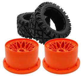 Flmlf Tsrc66207/66041-2-us 170x80mm All-terrian Rear Tire And Wheel Hub Fit 1/5 Rc Hpi Baja Rv Km 5b